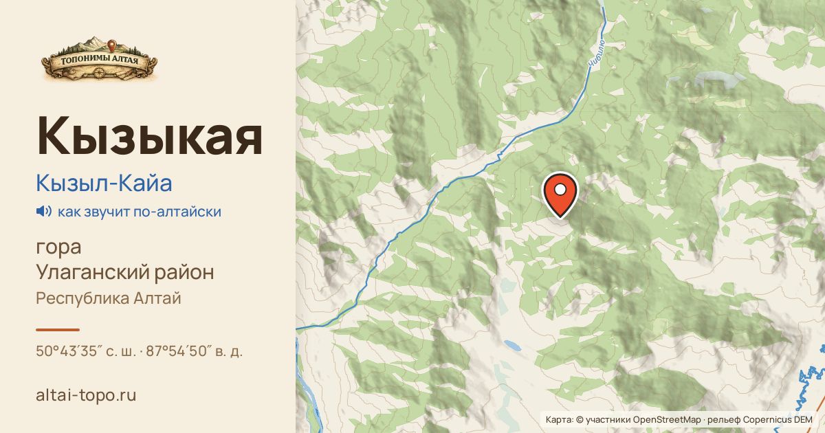 Карта: Кызыкая — гора, Улаганский